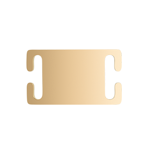 Edelstahl-hundemarke in Gold, Slide-on-Design, 45×25 mm – glatt und sicher am Halsband befestigbar.